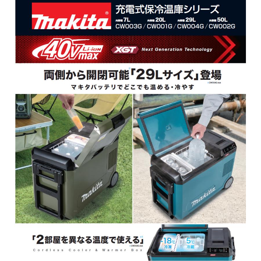 マキタ 40Vmax 充電式保冷温庫 CW004GZ 青 本体のみ 容量29L makita （バッテリ・充電器別売り） 2