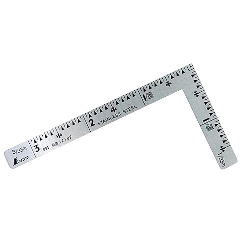 シンワ測定 12102 曲尺小型 三寸法師 ステン 3×1．5寸 表裏同目