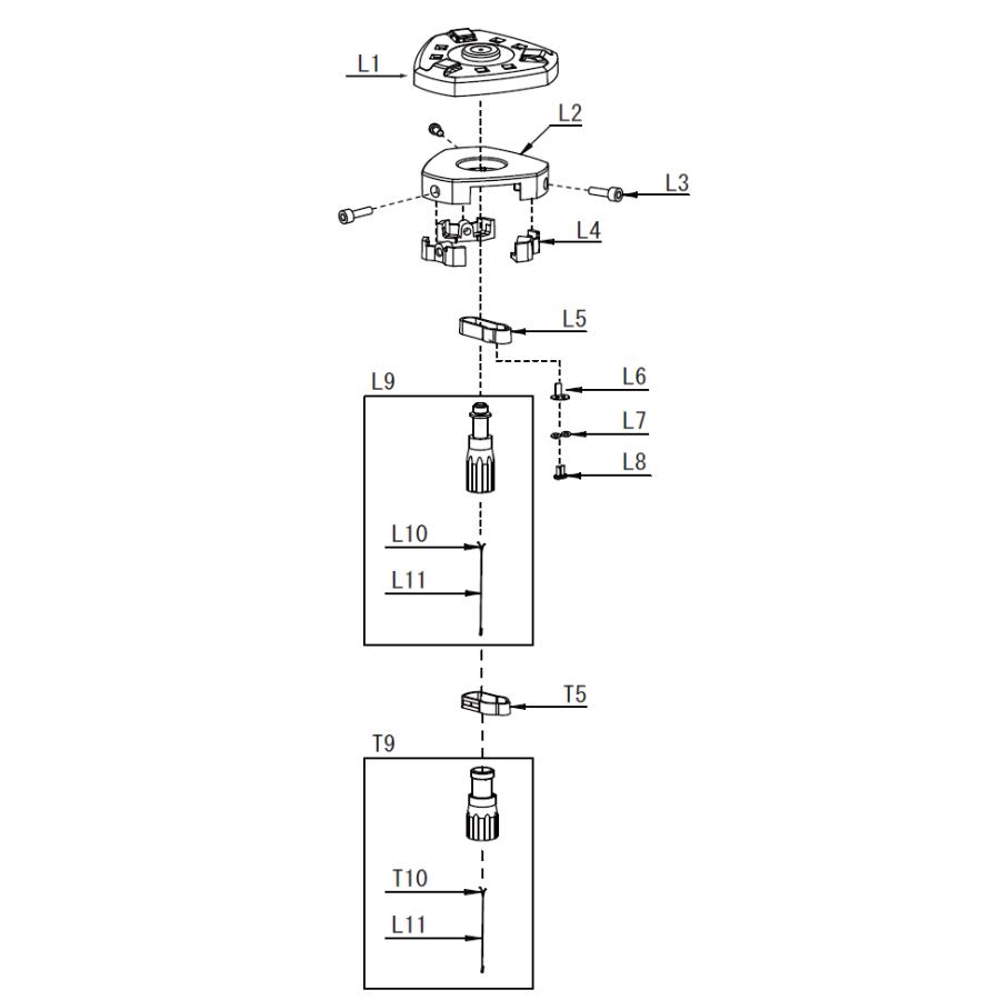 イラスト番号 L5　レベル用レールII　マイゾックス 精密木脚 PMWIII-OL/PMWIII-OT用パーツ 部品コード702098