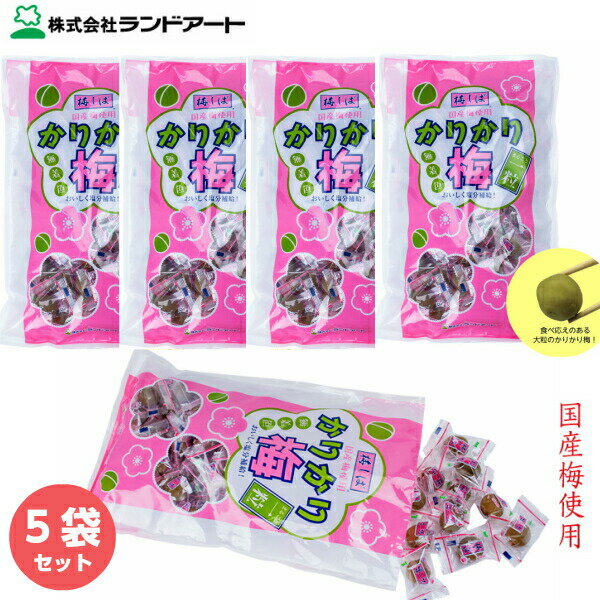 【5袋まとめ買い】 ランドアート 国産 かりかり梅 800g袋入り 熱中症対策 国産梅 塩分補給 個包装タイプ