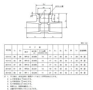 塩ビTS継手水栓チーズ25