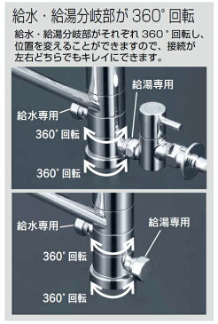 ◎当日出荷☆送料無料☆ KVK 流し代用シングルレバー式混合栓 寒冷地タイプ KM5041ZTU 食器洗い乾燥機・浄水器対応水栓 水分岐 湯分岐 水と湯を同時分岐 分岐部360度回転式