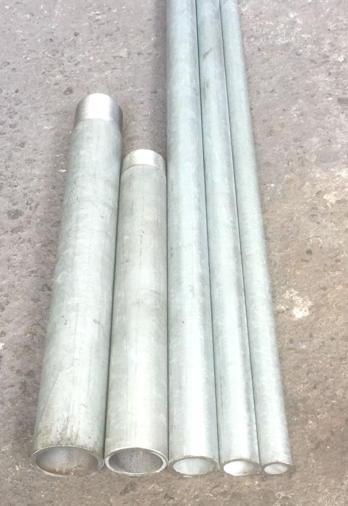 白ガス管　JFE-SGP 20A(3/4B)　2m(2000mm)　ねじ切り無し　※片ネジが切れている場合あり（鉄管、配管パイプ、亜鉛メッキ鋼管、白管）