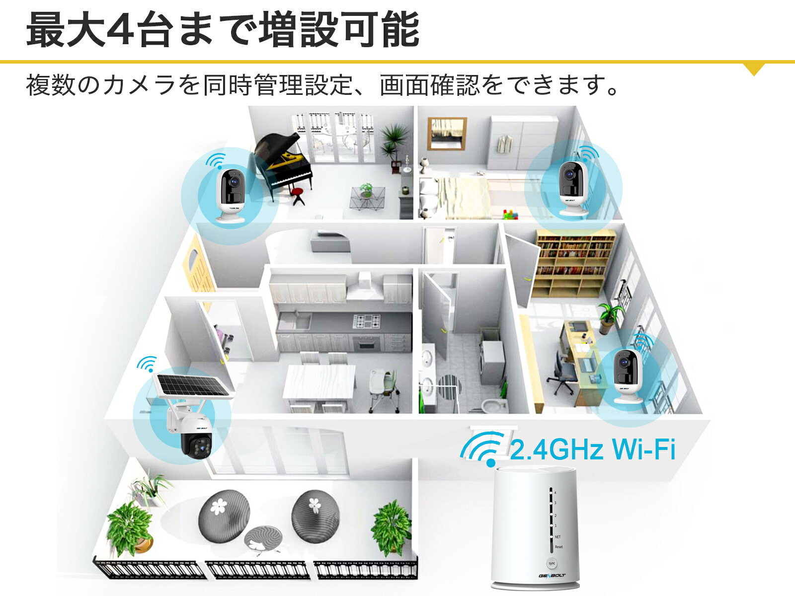 防犯カメラ屋外ワイヤレス完全無線監視カメラWIFI充電式バッテリー小型顔検知AI人体検知双方向音声通話300万画素SDカード録画留守ネットワークカメラ簡単設置車上荒らし家庭用遠隔監視スマホマイク内蔵防水IPカメラ屋内無線【GB217K】