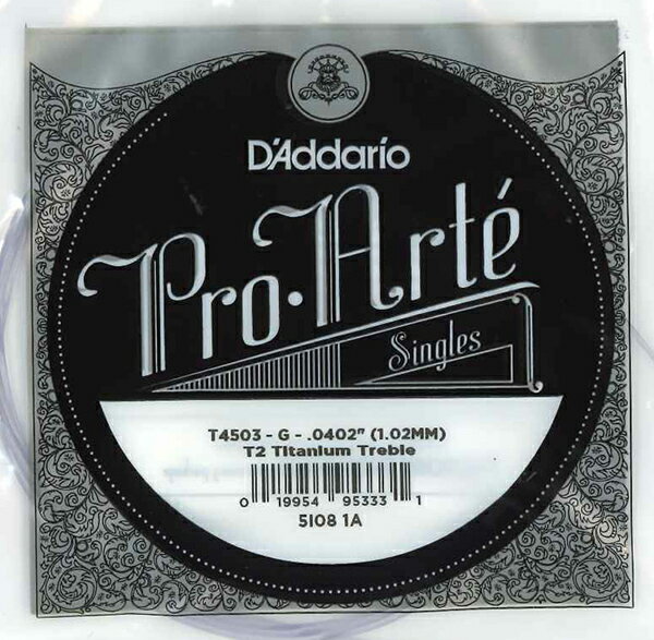プロアルテ／T-45チタニウム・ノーマル(3) D'Addario ProArte クラシックギター弦/ショップ内3980円以上購入で送料無料