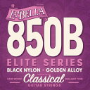 ラベラ／850-B Elite Classical ミディアムテンション（Set） LA BELLA Elite series medium tension/black nylon:golden alloy クラシックギター弦