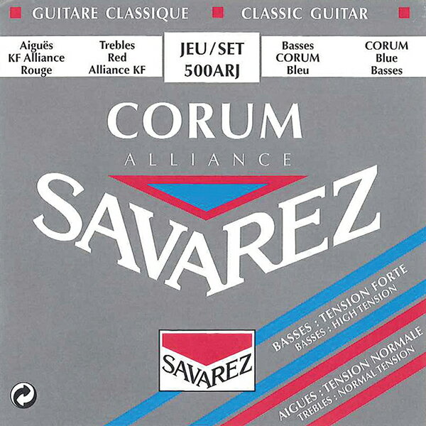サバレス／コラムアリアンス・500ARJ(set) SAVAREZ Corum/trebles:Alliance normal tension/basses:corum high tension クラシックギター弦