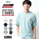 tシャツ 半袖 メンズ GENUINE Dickies 無地 春夏 半袖tシャツ ロゴ シンプル 胸ポケット クルーネック 切替 ディッキーズ Tシャツ トップス 白 インナー 全8色 4278-9400 ジェネレス