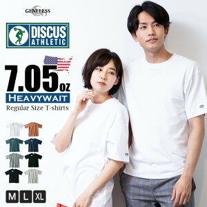 Tシャツ メンズ レディース 半袖 ブランド 無地 カップル ペアルック 透けない 7.05オンス ヘビーウエイト 厚め 厚手 ディスカス DISCUS USAコットン 綿100% シンプル おしゃれ 白 黒 全8色 M L LL XL 大きいサイズ 2273-2553