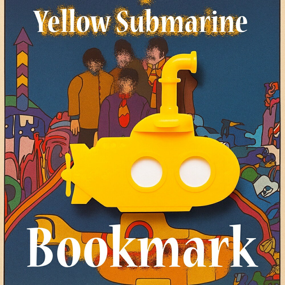 ブラックフライデー★ポイント2倍 デザインブックマーク 潜水艦 しおり 読書好き かわいい雑貨 プレゼント イエローサブマリン 文具好き 本好き プチギフト お...
