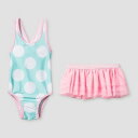 【在庫限り★サマーセール¥1,580→¥800】子供用 水着 女の子 ワンピース cat&jack ドット&チュチュ スイミング ピンク ネオン 水泳教室 アメリカ直輸入 ボーダー スイミング スクール水着
