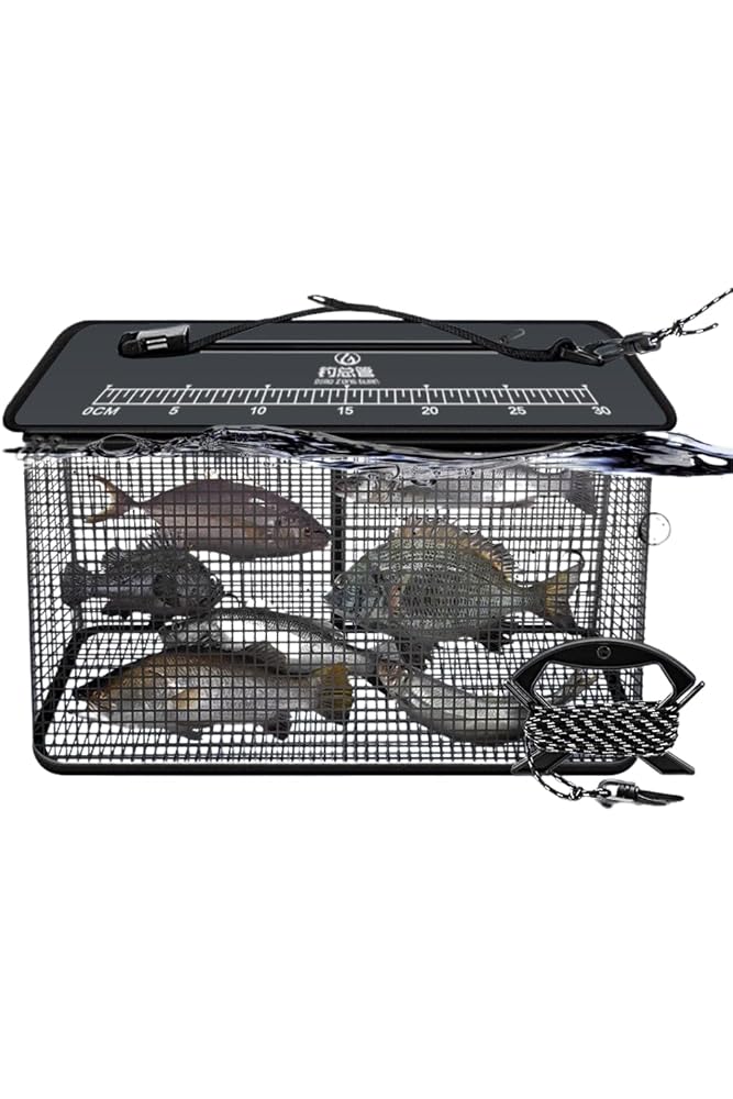 商品情報 商品の説明 水面に浮かせて釣った魚を新鮮にキープできる、折りたたみ式フローティングスカリ。簡易メジャー・6mロープ付きで、磯釣りから堤防・ボート釣りまで使えます。 上蓋に浮力体内蔵のフローティング仕様で、水面に浮かべて魚を活かし管理。ラバーコーティングネットが魚体を傷めず、鮮度を長時間キープします。 魚のサイズに合わせて入れ方を選べる便利設計。小魚は天面ファスナーから、大きな魚は本体一周ジッパーを開いて入れられます。大容量でたっぷり入れられます。 簡易メジャー付き（フタ部分にプリント、30cm）で、釣ってすぐサイズを計測できる。 6mロープが付属し、堤防の柵やビットなどに固定できる。 サイズ：幅39cm × 高さ50cm × 奥行24cm　容量：47L　重量：約500g　収納：折りたたみ式（使わないときはコンパクトに収納可能） 主な仕様 水面に浮かせて釣った魚を新鮮にキープできる、折りたたみ式フローティングスカリ。簡易メジャー・6mロープ付きで、磯釣りから堤防・ボート釣りまで使えます。 上蓋に浮力体内蔵のフローティング仕様で、水面に浮かべて魚を活かし管理。ラバーコーティングネットが魚体を傷めず、鮮度を長時間キープします。 魚のサイズに合わせて入れ方を選べる便利設計。小魚は天面ファスナーから、大きな魚は本体一周ジッパーを開いて入れられます。大容量でたっぷり入れられます。 簡易メジャー付き（フタ部分にプリント、30cm）で、釣ってすぐサイズを計測できる。 6mロープが付属し、堤防の柵やビットなどに固定できる。 サイズ：幅39cm × 高さ50cm × 奥行24cm　容量：47L　重量：約500g　収納：折りたたみ式（使わないときはコンパクトに収納可能）