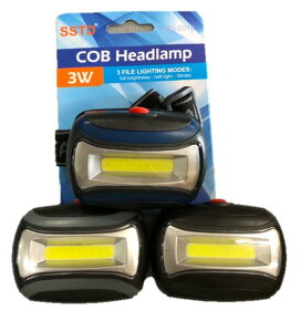 送料無料 超高輝度LED COB ヘッドランプ ヘッドライト led アウトドア フィッシング ブラック ブルー グレー テスト電池付 夜釣り 防災 アウトドア 乾電池式通販格安セール情報 楽天 通販