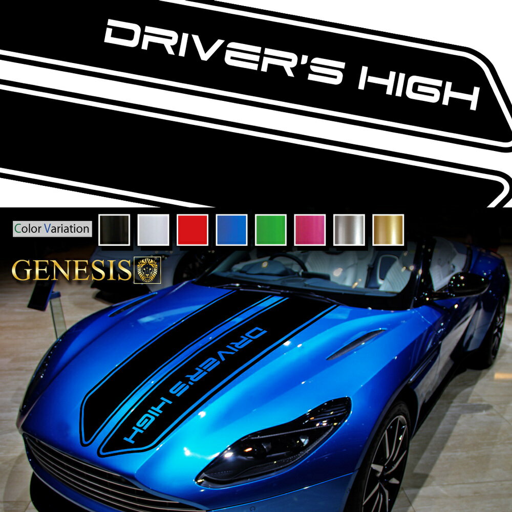 車 ステッカー かっこいい デカール ボンネット カッティング スポーティ カスタム ライン フロント 大きい カーステッカー バイナルグラフィック ドレスアップ 送料無料 GENESIS 正規品 front03