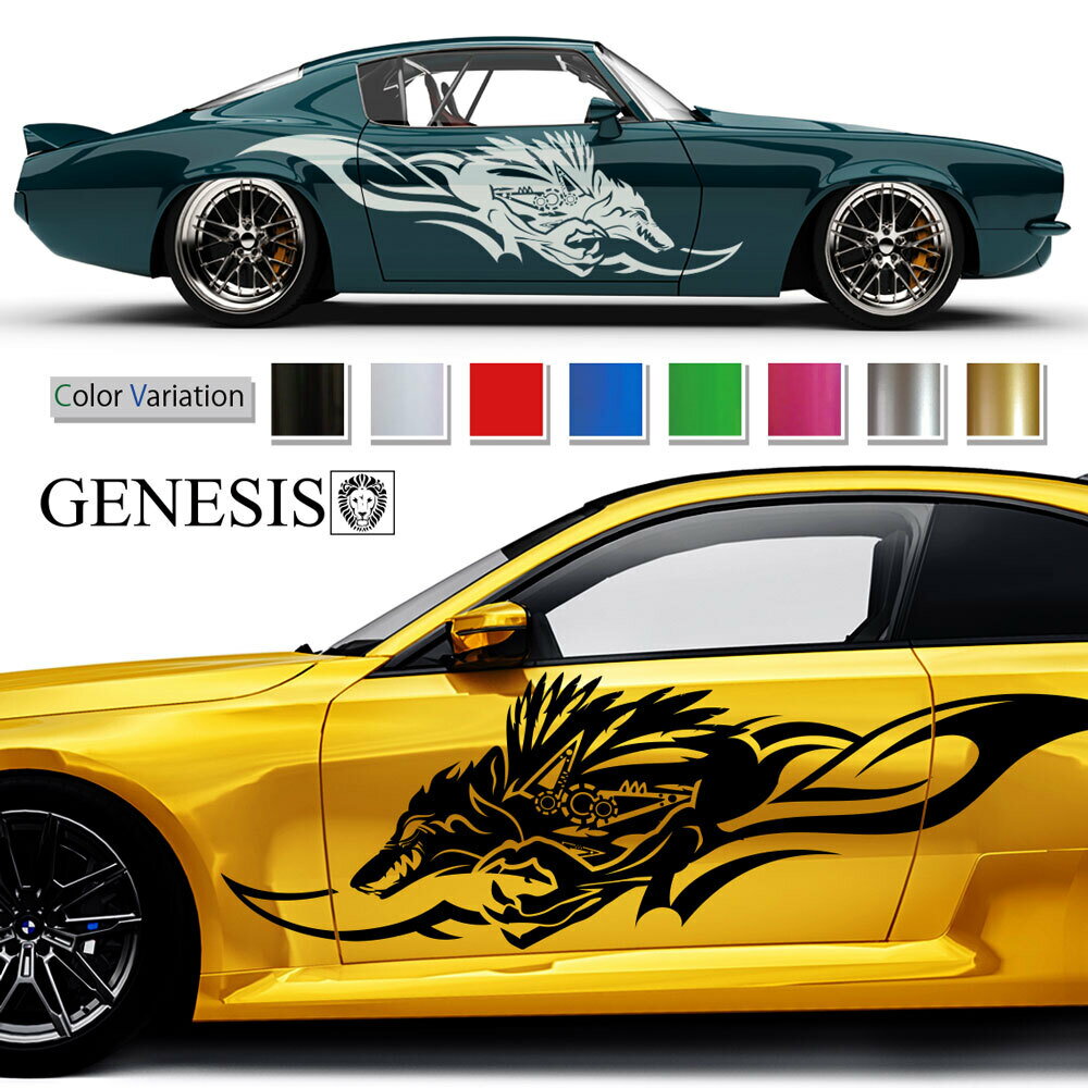 ウルフ 狼 サイド デカール 車 ステッカー バイナルグラフィック JDM USDM スポコン ドリフト ワイルド..