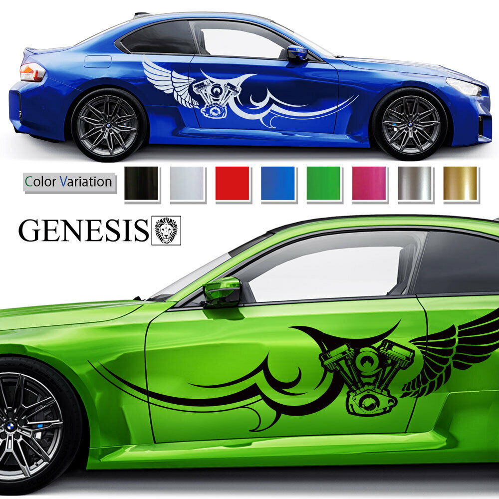 メカニック サイド デカール 車 ステッカー バイナルグラフィック JDM USDM スポコン ドリフト ワイル..