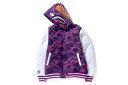 Bape(R) A BATHING APE(ア ベイシング エイプ)/COLOR CAMO QUILTING SHARK HOODIE JKT PURPLE 15aw 2015年秋冬 1b80-141-008 メンズ シャーク ジャケット