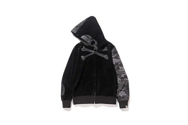 A BATHING APE × MASTERMIND JAPAN/VELVET FULL ZIP HOODIE black BAPE メンズ パーカー 2016年モデル