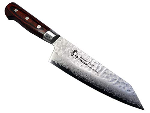 堺孝行 V金10号割込 33層槌目ダマスカス 剣型三徳（切付三徳） 160mm