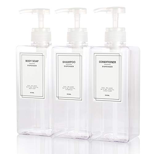 ディスペンサー 詰め替えボトル IRETION シンプル 600ml 3本セット (クリア) ディスペンサー 詰め替えボトル IRETION シンプル 600ml 3本セット (クリア)