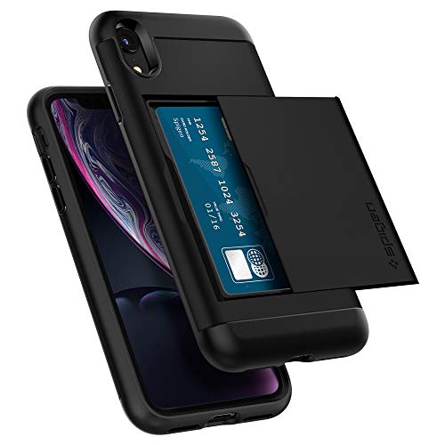 Spigen iPhone XR ケース 6.1インチ 対応 ICカード収納 2枚 耐衝撃 衝撃吸収 MIL規格取得 Qi充電 ワイヤレス充電 シュピゲン スリム