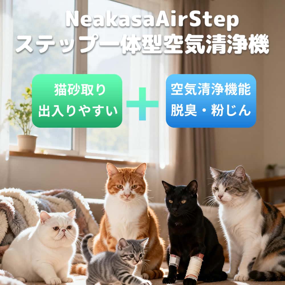 10%OFFクーポン レビュー特典あり Neakasa AirStep 猫トイレ用脱臭ステップ 空気清...