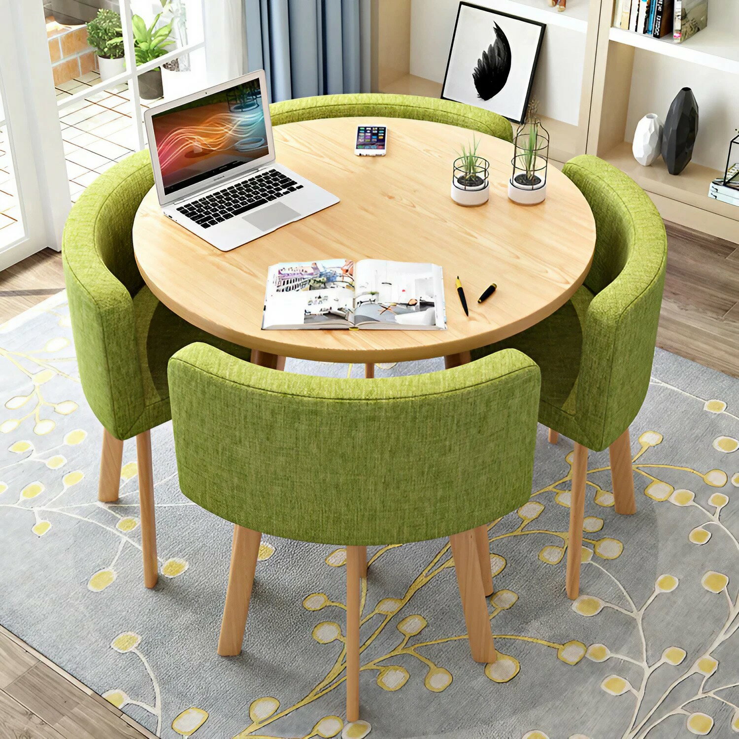 応接セット 4人掛け 応接スペース 受付テーブル テーブル 打ち合わせテーブル 応接セット コンパクト ..