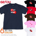 GENJU Tシャツ メンズ STAY HOME ステイホーム ボックスロゴ Tシャツ 政府 緊急事態宣言 ロックダウン ブランド 半袖 長袖 tシャツ ロンT StayHome BLACK 黒 ホワイト 白 サイズ XXL XXXL 2L 3L 4L 90-140cm XS-XXXL