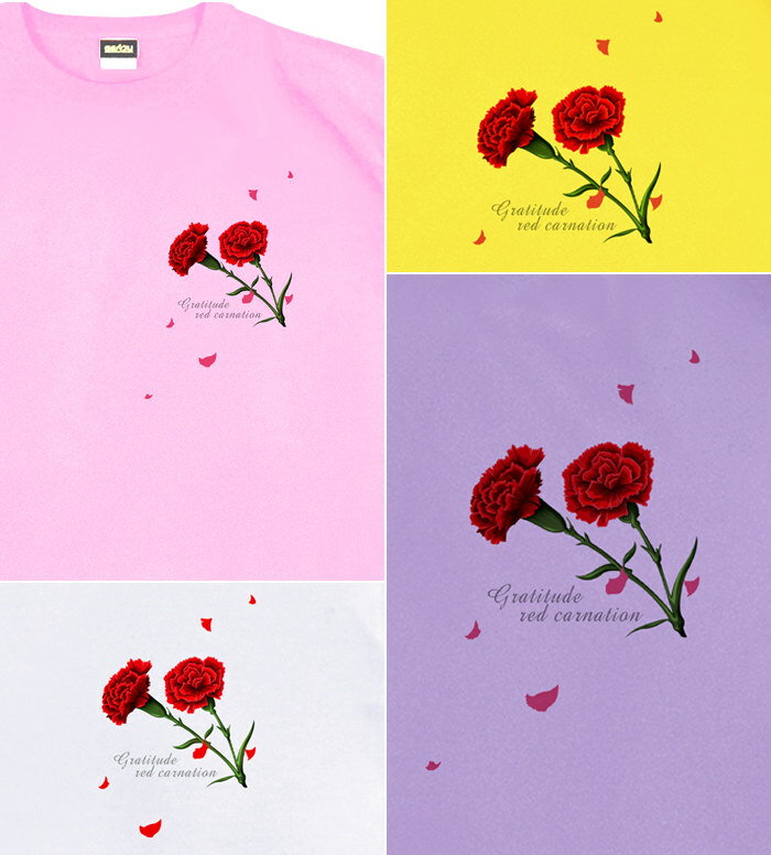 GENJU カーネーションTシャツ メンズ キッズ UVカット ドライ ポリエステル 花柄 吸水速乾 UVカット ドライ Tシャツ tシャツ アメカジ スポーツ KIDS 子供服 半袖 紫外線カット ブランド 大きめサイズ ホワイト ピンク XXL XXXL XXXXL 2L 3L 4L 5L 120-140cm S-XXXXL