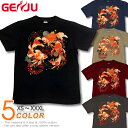 GENJU 金魚 花火 祭り メンズ レディース 夏 夏まつり イベントTシャツ 和柄 夜店 tシャツ 半袖 長袖 ロンT 夏の彩 春 秋 夏 冬 大きめサイズあり XXL XXXL 2L 3L 4L 90-140cm XS-XXXL