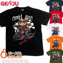 GENJU ねこ 猫 バイク メンズ レディース オートバイ バイカー ツーリングTシャツ ネコ 動物 tシャツ 半袖 長袖 ロンT cool cat 春 秋 夏 冬 大きめサイズあり XXL XXXL 2L 3L 4L 90-140cm XS-XXXL