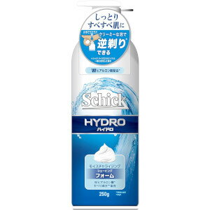 製品紹介●やさしく肌を守りたい方●クリーミーな泡で肌をやさしく守るフォームタイプ●剃る時も肌本来の水分を保ち、しっとりすべすべ肌に●2種類のヒアルロン酸(うるおい成分)配合●クリーミーな泡が肌をやさしくつつみこみ、シェービング時の肌を守る●便利なポンプパッケージ原材料・成分水、パルミチン酸、ステアリン酸、LPG、グリセリン、TEA、セテス-20、ラウリル硫酸Na、コカミドDEA、水酸化K、PEG-14M、ケイ酸Na、ポリクオタニウム-7、ラウレス-9、ヒアルロン酸ヒドロキシプロピルトリモニウム、加水分解ヒアルロン酸、香料使用上の注意点●傷・湿疹等、肌に異常がある時は使用しないで下さい。●使用中、赤み、かぶれ、かゆみ、刺激、色抜け(白斑等)や黒ずみ等の異常がでたら使用を中止し、皮膚科医に相談して下さい。●お子様の手の届かない所に保管して下さい。●品質保全の為、湿度の高い場所等の缶がサビやすい場所や、極端に高温または低温になる場所を避けて保管して下さい。●冬期の低温時では、特に内容物が混ざりにくく出にくい場合や泡になりにくい場合があります。40℃以下の温かいお湯で缶全体をあたためさらに良く振りますと、出やすく泡になりやすくなります。危険ですので、直火や熱湯では絶対にあたためないで下さい。●必ずよく振って、缶をたてた状態でお使いください。下向きで使うとガスだけ出て中身が残ります。火気と高温に注意高圧ガスを使用した可燃性の製品であり、危険なため、下記注意を守ること。(1)炎や火気の近くで使用しないこと。(2)火気を使用している室内で大量に使用しないこと。(3)高温にすると破裂の危険があるため、直射日光の当たる所、暖房器具（ファンヒーター・ストーブ等）や火気等の近くなど温度が40度以上となる所に置かないこと。(4)火の中に入れないこと。(5)使い切って捨てること。高圧ガス：LPG