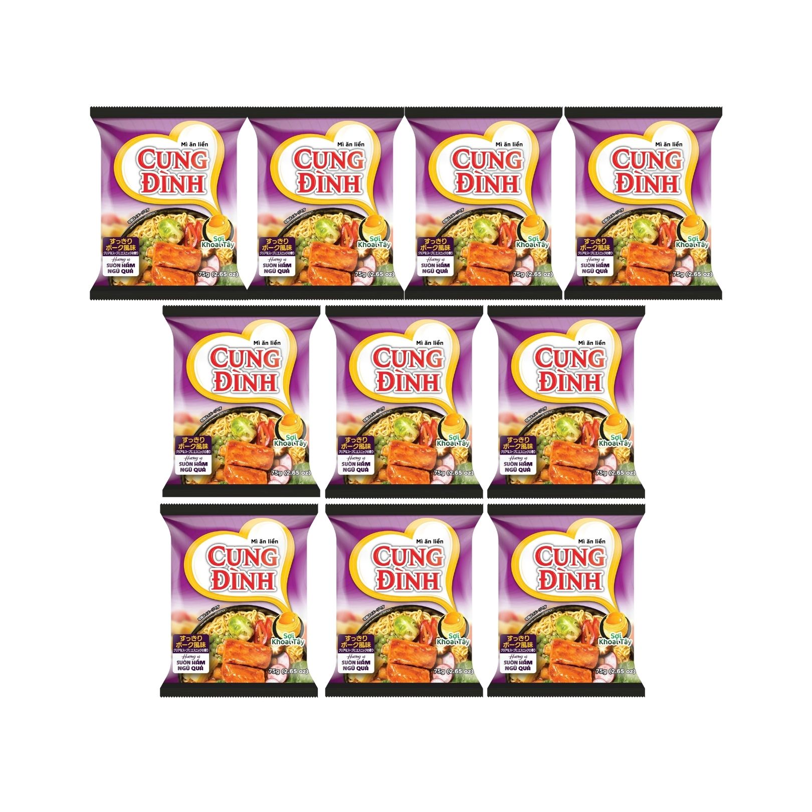 CUNG DINH インスタント麺 ポークリブシチュー風味 80g, MI CUNG DINH SUON HAM