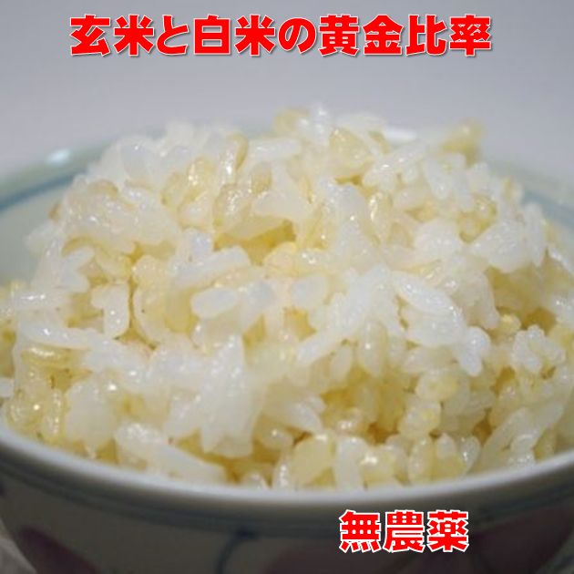 【農薬・化学肥料不使用栽培】黄金比率ヘルシー米5kg（無洗米）【玄氣／発芽玄米30％配合】【長野県産／発芽玄米／白米／無洗米】送料無料（沖縄を除く：沖縄1000円加算）