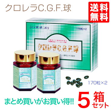 【送料無料】クロレラC.G.F.粒(170粒×2個入り)　5セット明治製薬 まとめ買いがお得！！ダイエットに！Lカルニチン、酵母エキスビタミンB・E、葉酸配合栄養機能食品