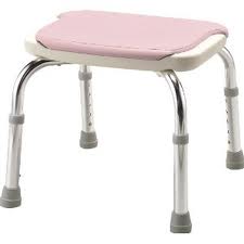 安寿シャワーベンチ ピンク 巾43×奥行43×高さ35~45cm