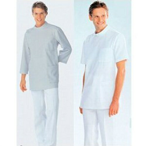 白衣 白衣 男子横掛半袖 ホワイト LL US-82 ナガイレーベン