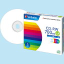 3パックまとめ買い データ用CD-RW 700MB 4倍速 ホワイトプリンタブル 5mmスリムケース 1パック(5枚) SW80QP5V1 バーベイタム