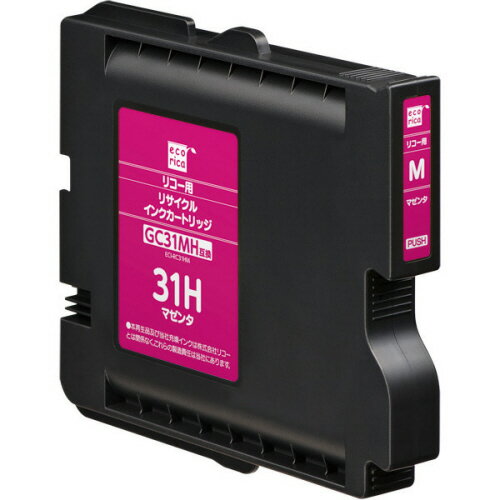 リサイクルインクカートリッジ マゼンタ(顔料) [リコー:GC31MH互換] 1個 ECI-RC31HM エコリカ