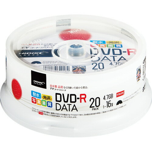 f[^pDVD-R 4.7GB 16{ zCgChv^u XshP[X 1pbN(20) TYDR47JNPW20SP nCfBXN