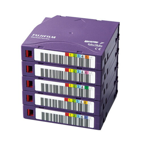 LTO Ultrium7 データカートリッジ バーコードラベル(横型)付 6.0TB 1パック(5巻) LTO FB UL-7 OREDPX5Y 富士フイルム