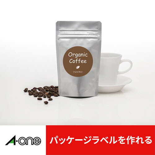 ラベルシール[プリンタ兼用] ハイグレードタイプ マット紙・ホワイト A4 24面 丸型40mmφ 1冊(100シート) 76724 エーワン