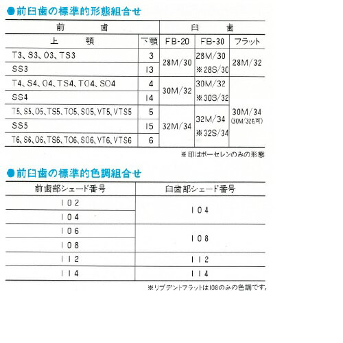 リブデント プラスチック 上顎 方尖形VTS6 102 6揃=1個 GC