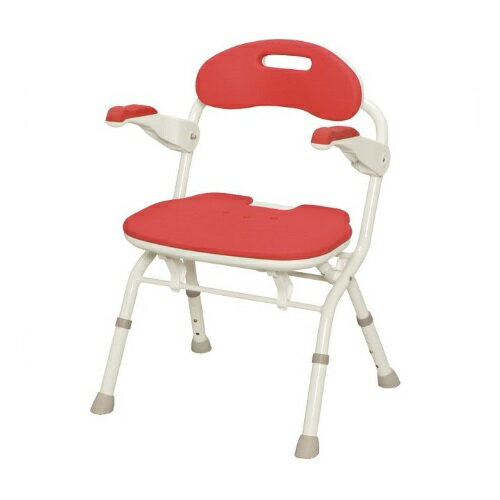 安寿 折りたたみシャワーベンチFS レッド 1台 536-050 アロン化成