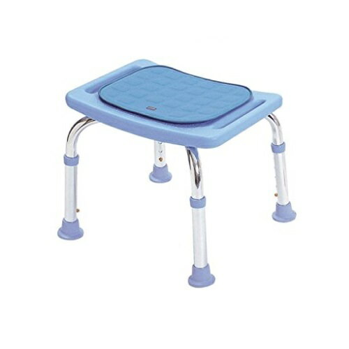 シャワーチェア コンパクトミニ 背もたれなし/クッション付き ペパーミントブルー 1台 T-6605 テツコー..