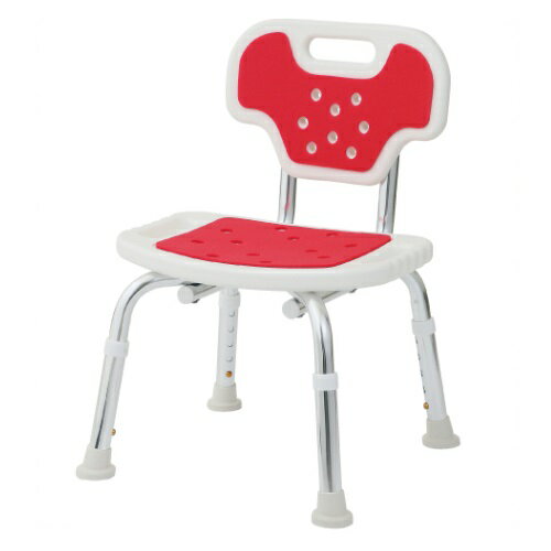 シャワーチェア 背付き レッド 1台 BC-01XH-RE 美和商事