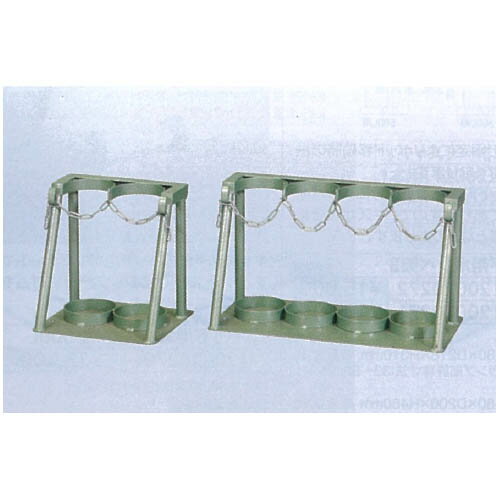 ボンベスタンド300L 500L兼用タイプ 5本用 グリーン SAC-505 新鋭