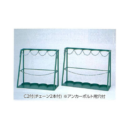 ボンベスタンドC2付 7000L 5本用 パープル SBS-7005 新鋭