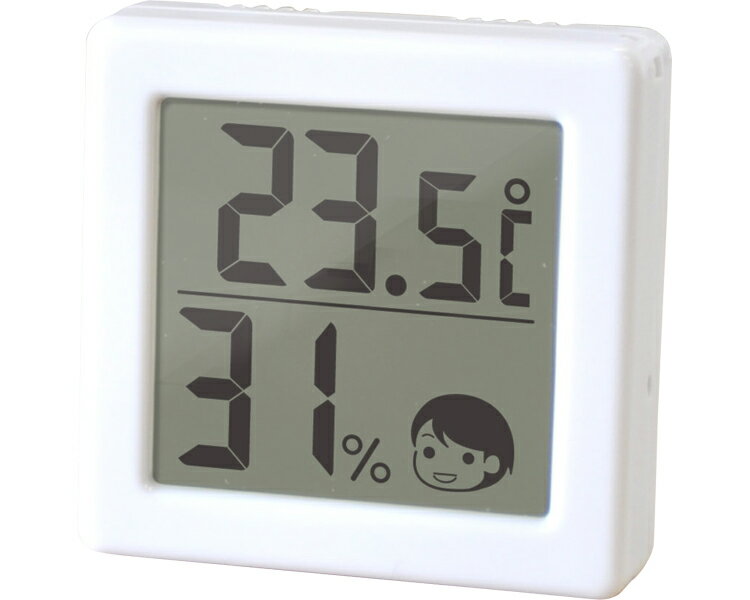 小さいデジタル温湿度計 ホワイト O-420WT ドリテック