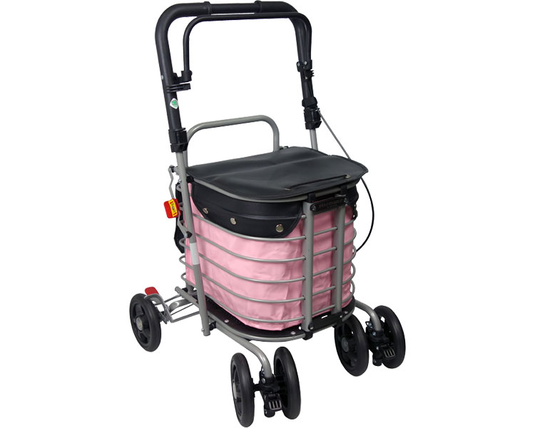 楽天NO1元気爽快ハーモニーAL（アルミカー）　カバー付き ピンク 島製作所